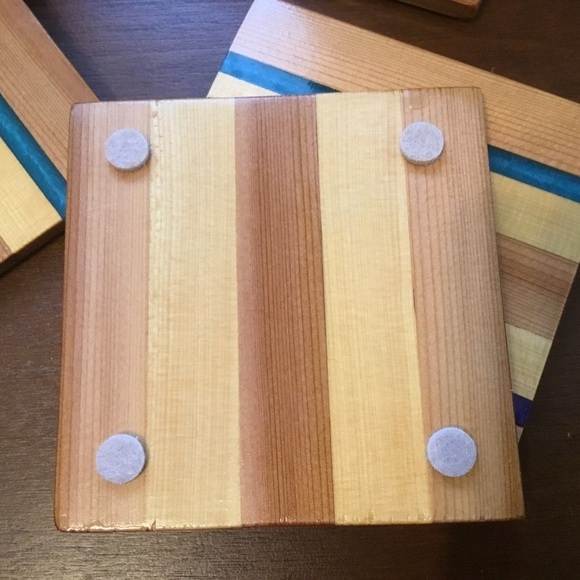 Multicolor Wooden Coaster Set - Picture 6 of 6